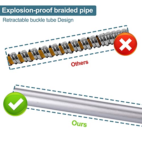 63-Inch Extra Long Shower Hose Extension for Bathing, Toilet Cleaning, Dogs, Bathroom - Chrome Handheld Shower Head Hose - color: Chrome, size: 63inch