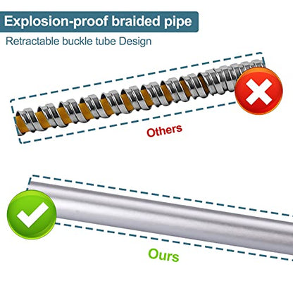 140 Inches Extra Long Shower Head Hose Extension for Bathing, Toilet Cleaning, Dogs, Bathroom - Chrome Handheld Shower Hose - color: Chrome, size: 140inch