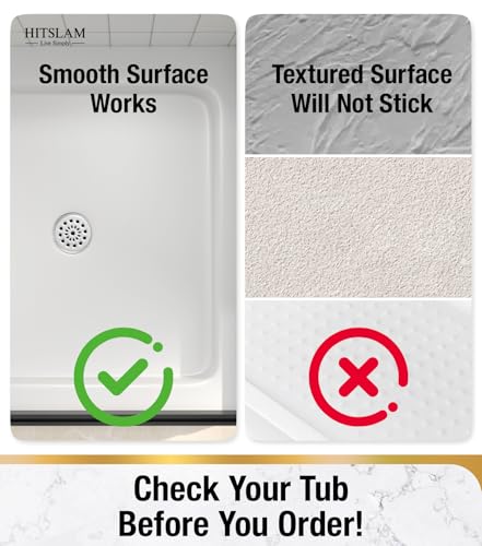 HITSLAM Square Shower Mat, Non Slip PVC Stall Mat, 24"x24", Black | Power Grip Suction Cups, Center Drain Hole, Built-In Hanging Holes, Machine Washable Bathroom Floor Mat, Soft On Feet - color: Smoked Black