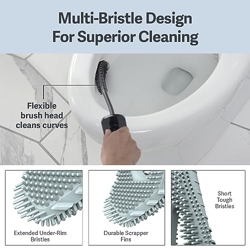 Casabella Hygienic Toilet Bowl Brush with Caddy, Black