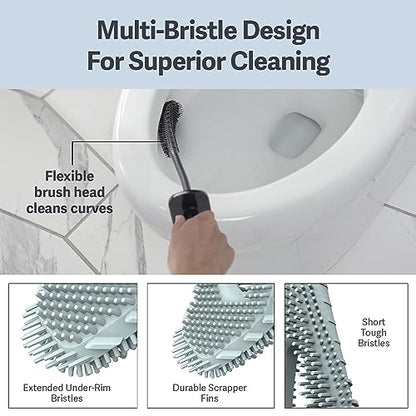 Casabella Hygienic Toilet Bowl Brush with Caddy, Black