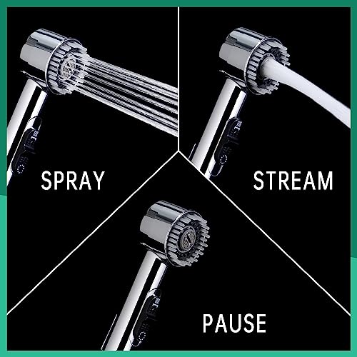 3 Mode Dog Shower Attachment with Long Hose & Outdoor Adapter | High Pressure, Built-In Silicone Massage Brush, 100" Extra-long Stainless Steel Kink-Resistant Hose, Easy Outdoor Setup