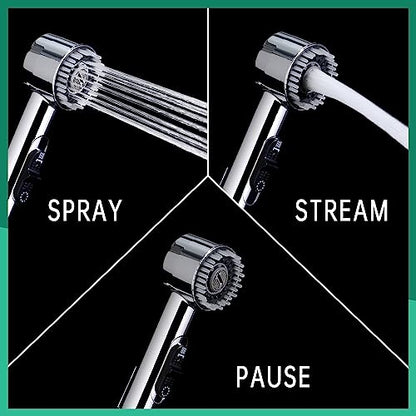 3 Mode Dog Shower Attachment with Long Hose & Outdoor Adapter | High Pressure, Built-In Silicone Massage Brush, 100" Extra-long Stainless Steel Kink-Resistant Hose, Easy Outdoor Setup
