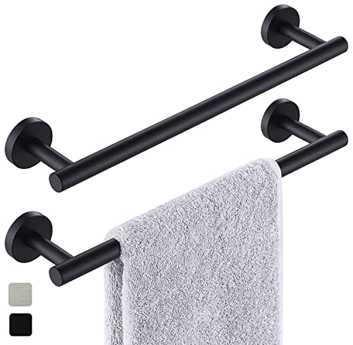 16 Inch Towel Bar 2 Pack for Bathroom 9/12/16/24/28/33 Inch Kitchen Hand Towel Holder Matted Black Stainless Steel 304 RUSTPROOF Wall Mount Towel Rod 2 of Pack (2, Matted Black, 16 Inch) - color: Matted Black, size: 16 Inch
