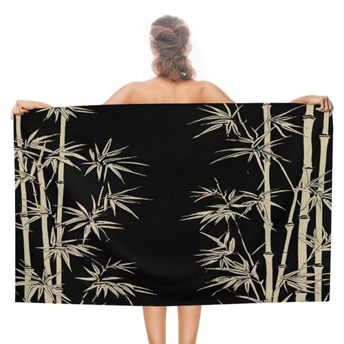 Asian Bamboo Beach Towel 51"x31" Quick Dry Lightweight Sand Free Towels Oversized Soft Thick Pool Towel Highly Absorbent Bath Towels for Adult Quick Dry Travel Camping Gym