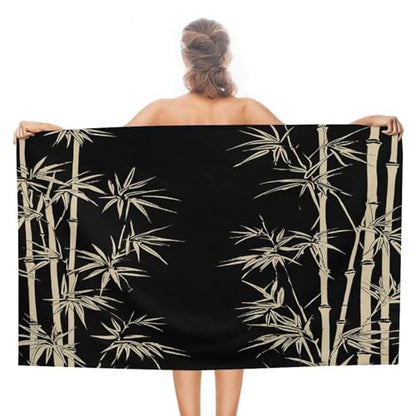Asian Bamboo Beach Towel 51"x31" Quick Dry Lightweight Sand Free Towels Oversized Soft Thick Pool Towel Highly Absorbent Bath Towels for Adult Quick Dry Travel Camping Gym