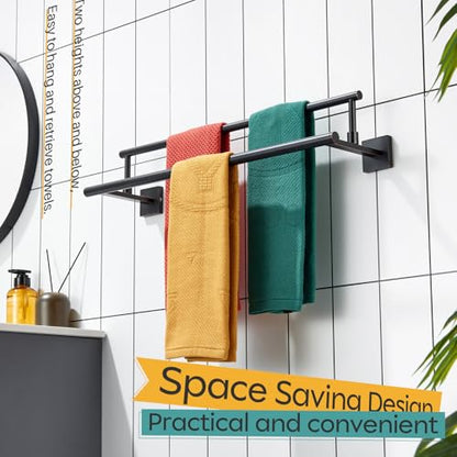 KOKOSIRI Towel Bars 24-Inch Bathroom Towel Holder Oil Rubbed Bronze Bath Towel Rails Racks Wall Mounted Stainless Steel B5009ORB-L24 - color: Oil Rubbed Bronze, size: 24-Inch