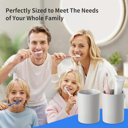Toothbrush Cup 13.75oz Bathroom Tumbler 1PK,Grey | Easy to clean 390ml plastic bathroom tumbler with non-slip grip. Durable toothbrush cup for home, travel and business. - color: Grey, size: 1PC