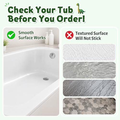 Baby Bath Mat for Tub Non Slip Kids, BPA Free Extra Long Bathtub Mat 40x16 with Drain Holes and 200 Suction Cups, Non Toxic Machine Washable Toddler Bath Mat, Eco-Friendly Certified - color: Trike