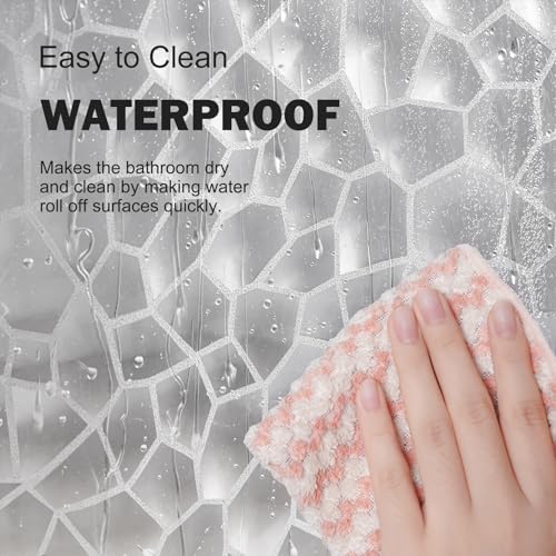UFRIDAY Clear Extra Long Shower Curtain Liner 72x84 inches,3D Cube Long Shower Curtain EVA Water Repellent Shower Curtain for Bathroom Water Cube Shower Liner with 3 Big Weighted Magnet - color: Cube Clear, size: 72"W x 84"L (Pack of 1)