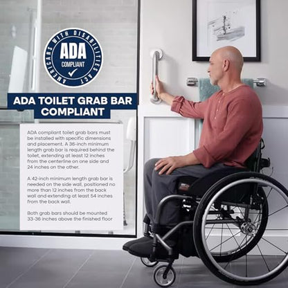 Highcraft Grab Bar for Bathtubs and Showers, Shower Grab Bars for Seniors and Elderly, Safety Bar for Bathroom 42" x 1.5" ADA Compliant Grab Bar, Heavy Duty Stainless Steel Shower Handle Wall Mount - size: 42"