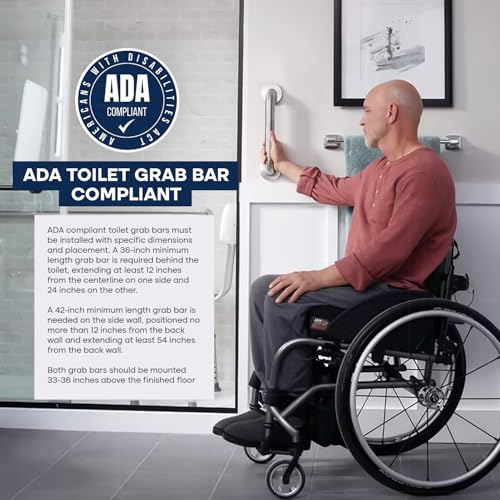 HIGHCRAFT Grab Bar for Bathtubs and Showers, Shower Grab Bars for Seniors and Elderly, Safety Bar for Bathroom 24" x 1.5" ADA Compliant Grab Bar, Heavy Duty Stainless Steel Shower Handle Wall Mount - size: 24"