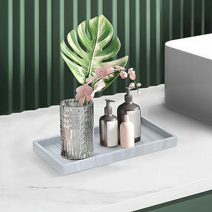 Silicone Bathroom Tray,Shatterproof Bathroom Vanity Tray,High-Grade Silicone Durable Rectangle Tray for Bathroom Trays for Counter Soap Dispenser Tray-Large 10.6 * 5.1 in | High-Grade Durable Rectangle Tray, Non-Slip, Easy Clean, Rust-Proof, for Bathroom