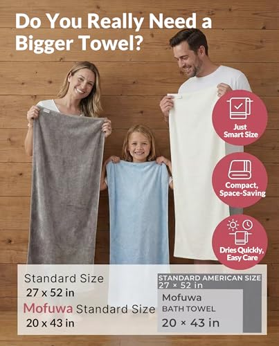 Microfiber Bath Towels Set, Compact Size 20 x 43 in, Hyaluronic Acid-Infused, Soft on Skin, 4 Pack, Quick Dry, Absorbent (Smoky Gray) - color: Smoky Gray