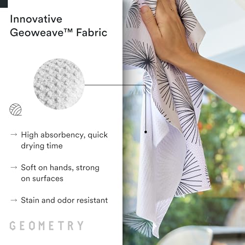 GEOMETRY Kitchen Tea Towels - Quick Dry Microfiber Dish Towels for Kitchen Linework, 18" x 30" 2 Pack - color: All Lined Up, style: Kitchen Towel - Double