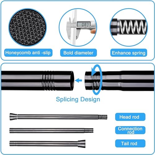 Tension Curtain Rod Black 1PCS Tension Rods for Windows 30 to 64 Inch Spring Curtain Rod Adjustable Tension Rod Tension Curtain Rod of Bathroom Window Curtain Rod Closet rod Kitchen rod Wardrobe - color: Black, size: 30-64 inch 1pcs