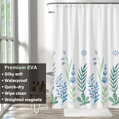 Plastic Shower Liner - Premium EVA 5G Shower Curtain Liner with Rustproof Grommets and 3 Weighted Magnets, Waterproof Shower Curtain for Bathroom(Fresh Green, 72”*72”) - color: Fresh Green, size: 72”*72”