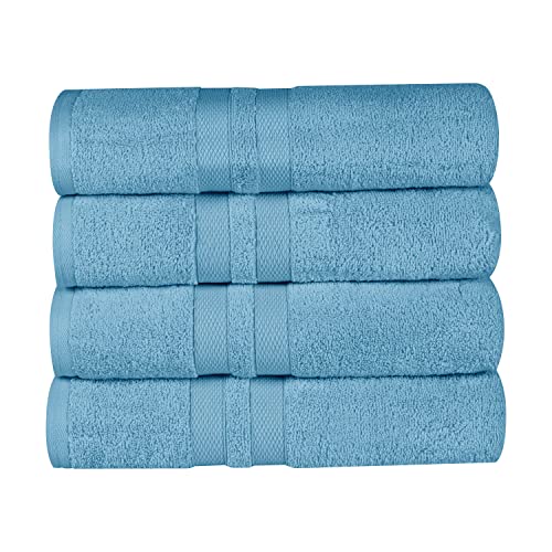 Superior Ultra-Soft 4-Piece Cotton Bath Towel Set, Home Essentials Includes 4 Bath Towels, Absorbent Towels for Daily Use, Guest/Master Bathroom Decor, Shower Basics, Quick Dry - Denim Blue - color: Denim Blue, size: Bath Towel (4-Pack)