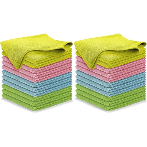 USANOOKS Premium 300GSM Microfiber Cleaning Cloth - 12.5"x12.5" High Performance - 1200 Washes, Ultra Absorbent Microfiber Towels for Cars Undercarriage, Rims & Engine Bay Cleaning - Microfiber Cloth - color: Multicolor, size: 12.5" x 12.5" (24 pack)