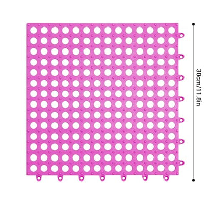 Tyenaza 10Pcs Bath Tub Shower Mat, Suction Cup Floor Mats Anti Slip Plastic Mosaic Bath Mat Tub Bathroom Mats for Kitchen Bathroom (Pink) - color: Pink