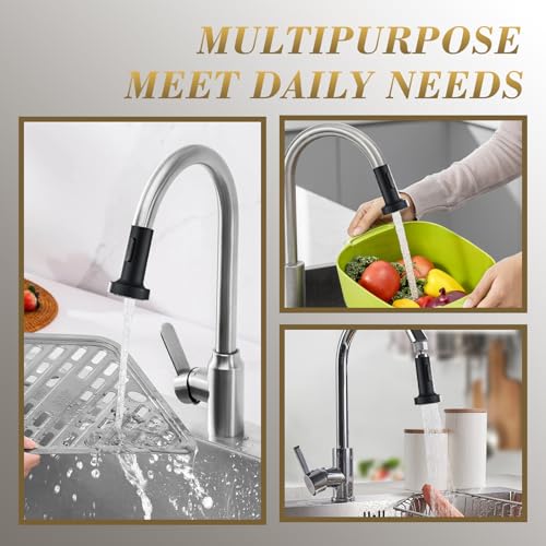 Kitchen Faucet Head Replacement, Pull Down Spray Head with 2 Spray Modes, High Pressure Faucet Sprayer, Universal Sink Spray Head Replacement (Matte Black) - color: Pull-Down Spray Head - Matte Black