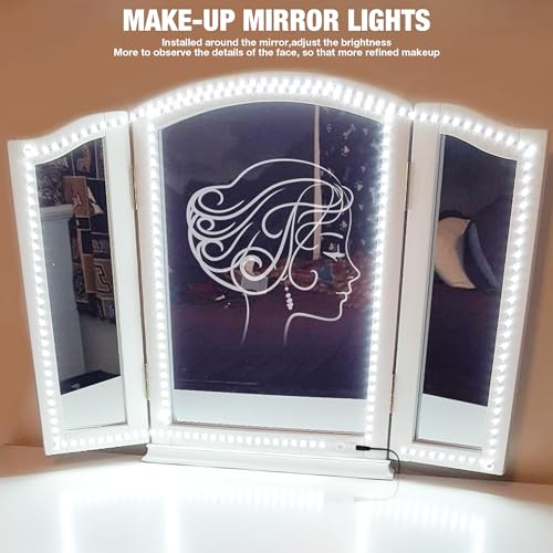 Led Vanity Mirror Lights Kit, ViLSOM 13ft/4M 240 LEDs Make-up Vanity Mirror | Mirror Light for Vanity Makeup Table Set with Dimmer and Power Supply, Mirror not Included