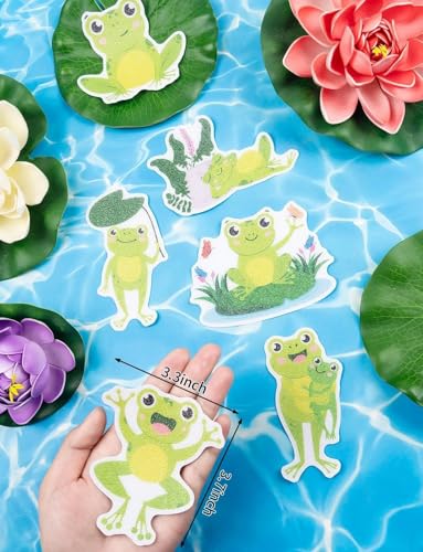26Pcs Non Slip Bathtub Stickers, Cute Frog Stickers with Scraper | Anti Slip Bath Tub Shower Decal with Adhesive Back for Bathroom, Shower Stairs - color: Frog, size: 26Pcs