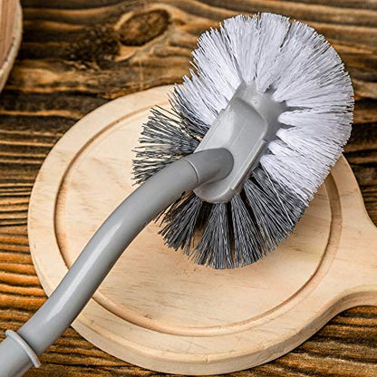 2 Pack Curved Toilet Bowl Brush Without Holder for Bathroom, Compact Toilet Brush Durable Under The Rim Household Deep Cleaning Brushes (Gray Toilet Brush Without Holder) - color: Gray Toilet Brush Without Holder