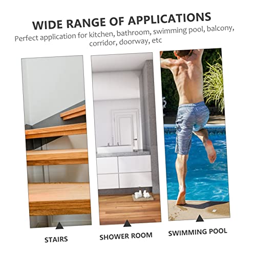 VOSAREA 36pcs Bathroom Decor Non-Slip Tape Strips Adhesive Bath Treads Slip Shower Mat for Tub Stairs and Floors - size: 38X2cm