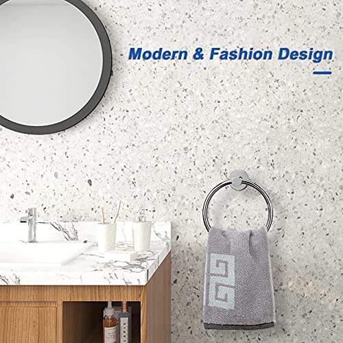 NearMoon Bath Towel Ring, Bathroom Hardware Accessories-Thicken Stainless Steel Hand Towel Holder for Bathroom, Modern Round Towel Hanger Wall Mounted (Chrome, 1 Pack) - color: Chrome