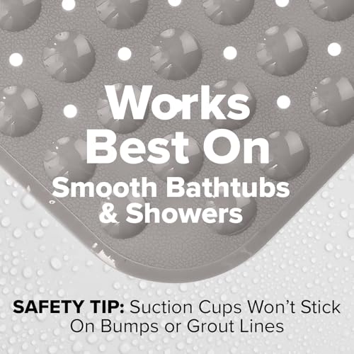 SlipX Solutions 39x16 Extra Long Non Slip Bath Mat, Tub & Shower, Tan | Anti Slip Mat for Elderly & Kids Bathroom, 30% More Coverage, 200 Suction Cups, Hundreds of Drain Holes - color: Tan