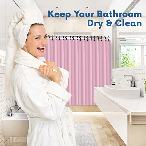 No Smell Shower Curtain Liner 72x72 Pink - PEVA Plastic Shower Curtain for Bathroom, PVC-Free Waterproof Pink Shower Liner with Metal Grommets and Magnet-Weighted Bottom Hem - Washable Liner - color: Pink
