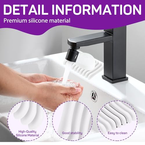 2 Pcs Self Draining Silicone Soap Holder - Waterfall Design Soap Dishes for Bathroom, Keeps Soap Bars Dry & Clean,Clear - color: Clear