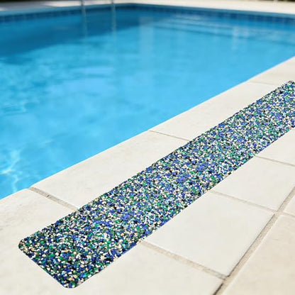 COSIMIXO Rubber Anti Slip Tape 6" x 30" -5 Packs-Blue Pool Rubber Grip Tape,Pool, Bathroom & Stair Outdoor/Indoor Safety - Waterproof Non-Slip for Wet Surfaces, Ship Deck, Showers - size: 6'' x 30''