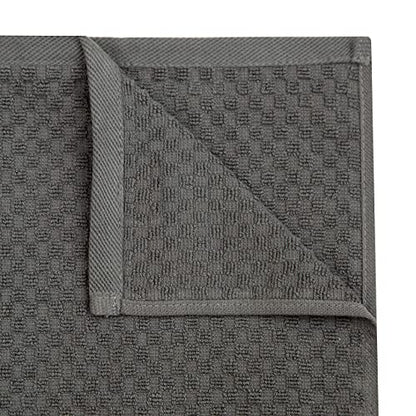 COTTON CRAFT Amazing Kitchen Towel - 12 Pack 100% Cotton Waffle Terry Towel | Charcoal - 16x28 Euro Café Waffle Weave Dish Towels - Soft Absorbent Quick Dry Low Lint Reusable Pantry Bar Cleaning Cloth - color: Charcoal, size: 12 Pack
