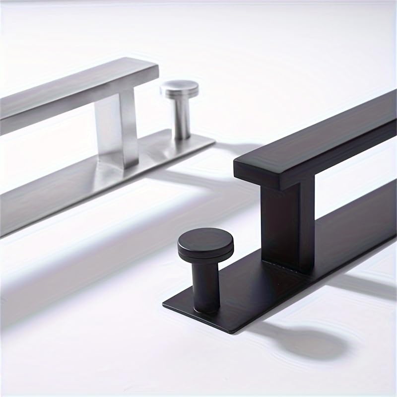 Stainless Steel Towel Rod Self Adhesive No Drill Towel Bar SUS304 Brushed Nickel Bathroom Towel Holder Silver Towel Racks - color: Silver