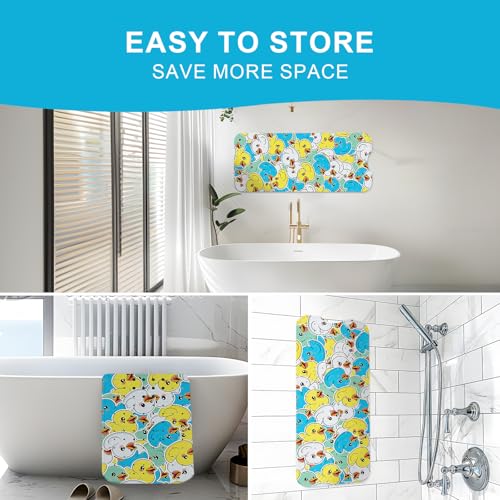 Baby Bath Mat for Tub Non Slip Kids, BPA Free Extra Long Bathtub Mat 40x16 with Drain Holes and 200 Suction Cups, Non Toxic Machine Washable Toddler Bath Mat, Eco-Friendly Certified - color: Sticker Duck