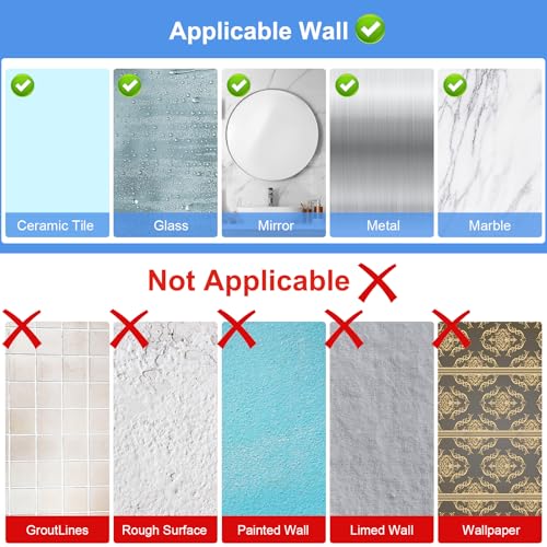 Diesisa Acrylic Wall Mount Organizer, Adhesive Shelves,2Pc Bathroom Shelves | Self Adhesive Shelf, Shower Caddies, No Drilling Hang Wall, Stick on Shelf with 3Pcs Tapes, for Bathroom, Kitchen,Living Room - color: 2pcs-clear