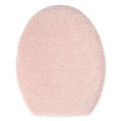 TOWN & COUNTRY EVERYDAY Ultra Plush Solid Tufted Toilet Lid Cover, Soft and Absorbent, Non-Slip Cover, Machine Washable, Blush, 18"x19" - color: Blush