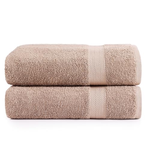 LANE LINEN Large Bath Sheet Set Oversized Soft Absorbent Quick Dry - Taupe | Bath Sheets Set - OEKO-TEX Certified, Ring-Spun Durability, Generously Sized, Oversized & Roomy, Lightweight & Breathable - color: 08: Taupe, size: 2 Piece Bath Sheets