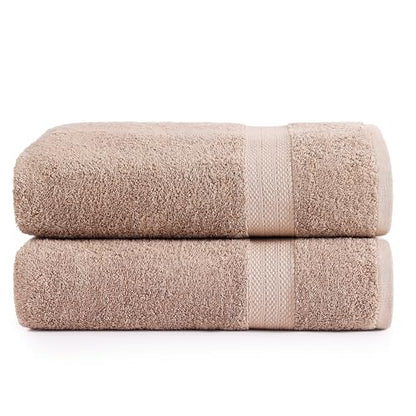 LANE LINEN Large Bath Sheet Set Oversized Soft Absorbent Quick Dry - Taupe | Bath Sheets Set - OEKO-TEX Certified, Ring-Spun Durability, Generously Sized, Oversized & Roomy, Lightweight & Breathable - color: 08: Taupe, size: 2 Piece Bath Sheets