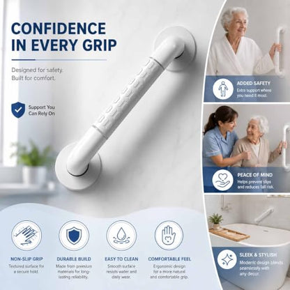 Textured Non Slip Grab Bar, Bathroom Wall Mount Hand Rail with Glow in The Dark Strips, Comfort Grip Assist Handle for Shower Toilet - size: 60cm