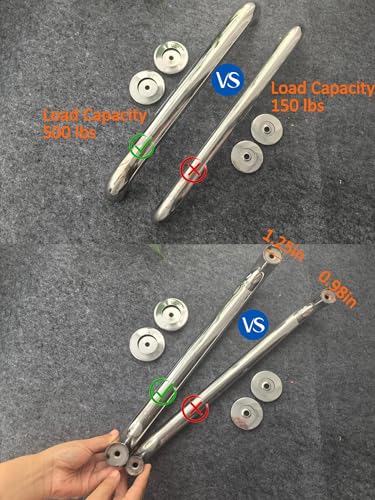 Grab Bars for Shower, 12 Inch Grab Bar for Bathroom Seniors Elderly Safety Handle 304 Stainless Steel Anti-Slip, Handicap for Bathtub,Toilet, Stairway - size: 12inch