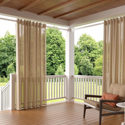 Tension Curtain Rod，40-166IN(3.33-13.83Ft) 2PCS One-Click Fast Extension Rod Easy to Install White Long Outdoor Curtain Rods No Drilling Never Rust - color: White, size: 40-166 inch 2pcs