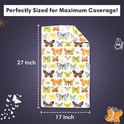 Double-Sided Microfiber Hand Towels, Waffle Kitchen Towels Set for Home Use | 2 Towels, 17x27 Inches, Durable & Soft, Fast Drying, Hand Wash Cloth and Dishcloth, Wings & Flower Farm, Purple/Cream Kitchen - color: Wings & Flower Farm - Purple/Cream, size: