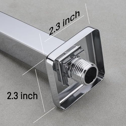 Square Shower Arm with Flange 8 Inch Straight Extension Arm for Ceiling Mount Rainfall Shower Head, Male NPT 1/2" to G1/2", Polished Chrome - color: Chrome, style: 8-Inch