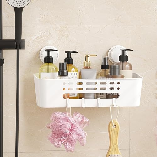 Lifewit Suction Cup Shower Caddy, 31 cm/12"(L), 1 Pack | Plastic, Removable, No-drilling Bathroom Organizers and Storage Rack, for inside Shower & Shampoo