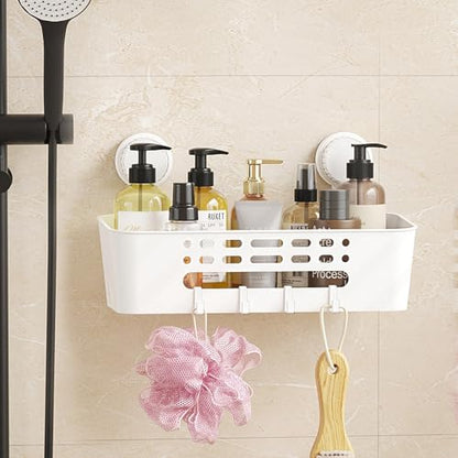 Lifewit Suction Cup Shower Caddy, 31 cm/12"(L), 1 Pack | Plastic, Removable, No-drilling Bathroom Organizers and Storage Rack, for inside Shower & Shampoo