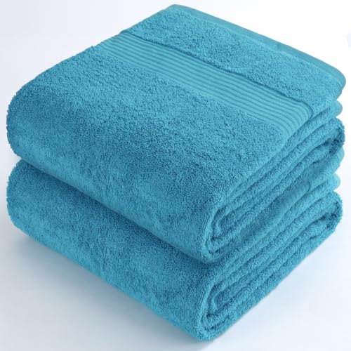 Cotton Paradise 100% Cotton Turkish Towel Set, Soft Absorbent Quick Dry, 2 Piece 35x70 Bath Sheet Set, Ocean Aqua - color: Ocean Aqua, size: 35"x70"