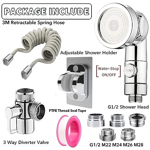 Sink Faucet Shower Sprayer Attachment Shower Head with 5 Adapters - color: 5 Adapters